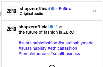 Hashtags being used on Instagram Example