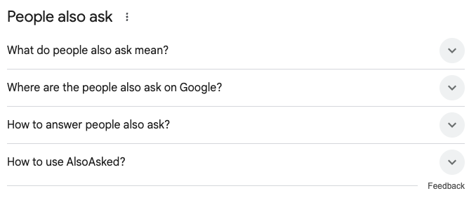 People Also Ask Example
